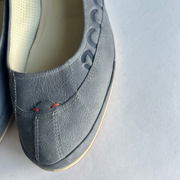 Ecco Grey Blue Leather Rubber Outsole Flats size EUR 41, US 10.5 - Picture 8 of 16
